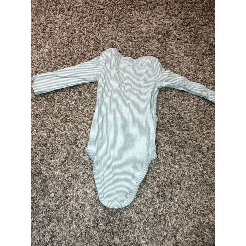 Just One You by Carter's Baby Boy 18M Long Sleeve Striped Bear Bodysuit Teal